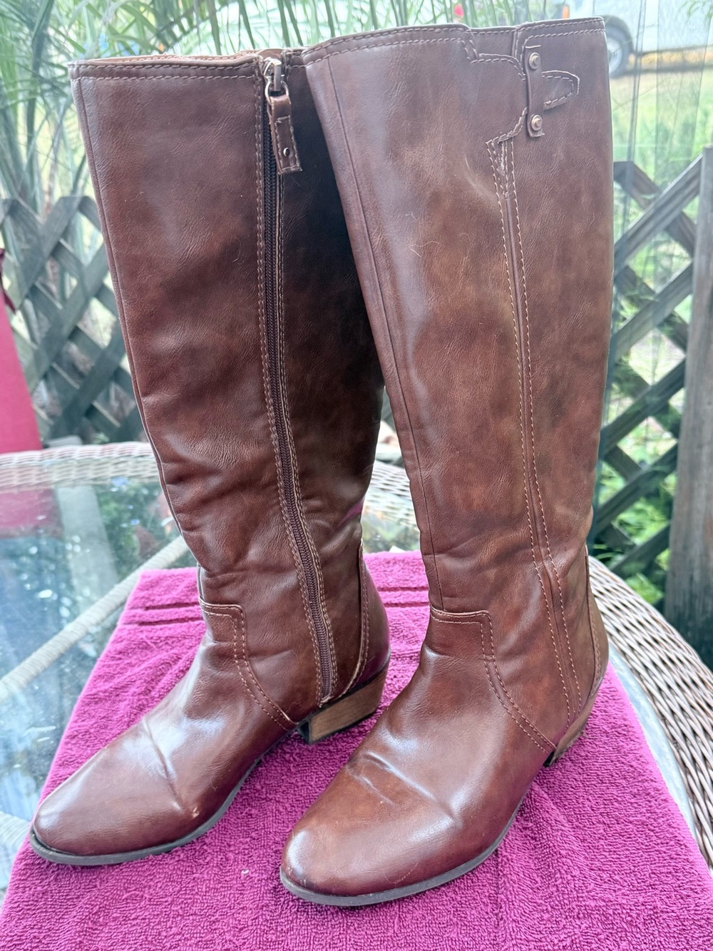 Dr. Scholl's Brilliance Brown Faux Leather Over-the-Knee Boots